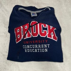 Brock University navy concurrent education hoodie size S